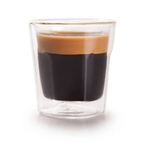 اسبريسو ساخن "Classic style espresso shot with thick crema in faceted, double walled thermal glass.Includes clipping path.Multiple frame (focus blend) TSE-90mm."